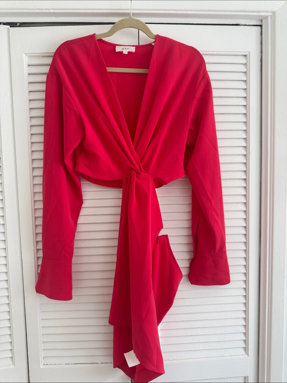 ALC fucia Tie-Front Wrap Blouse